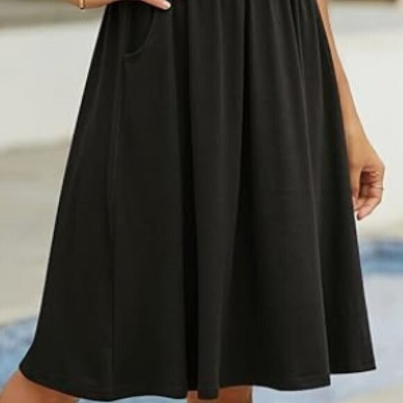 NWT Yathon spaghetti-strap black dress w/ pockets sz S - Picture 2 of 15